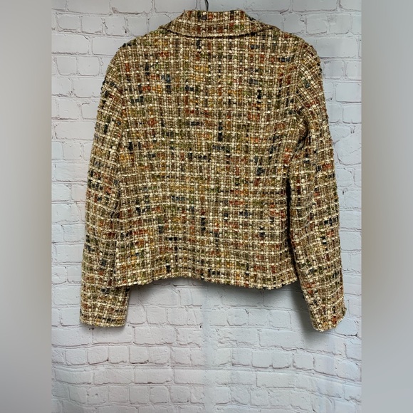 Lafayette 148 Gold Autumn Tweed Blazer Size 10 - Picture 5 of 5